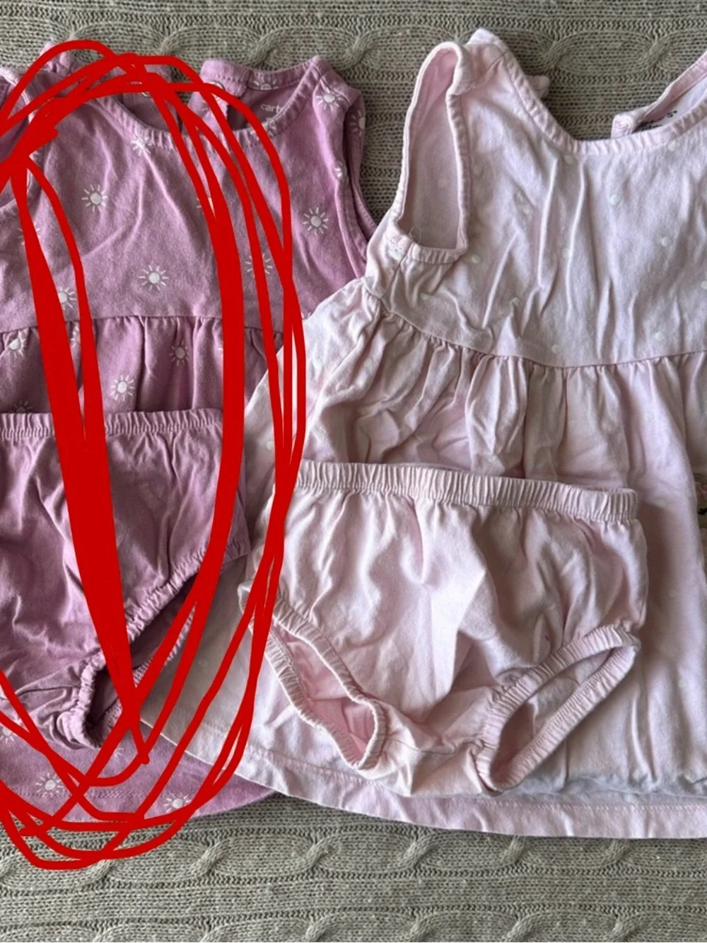 EUC Carter’s 6pc Baby Girl Dress + Bloomer Bundle, Pastel Florals, 18 Months